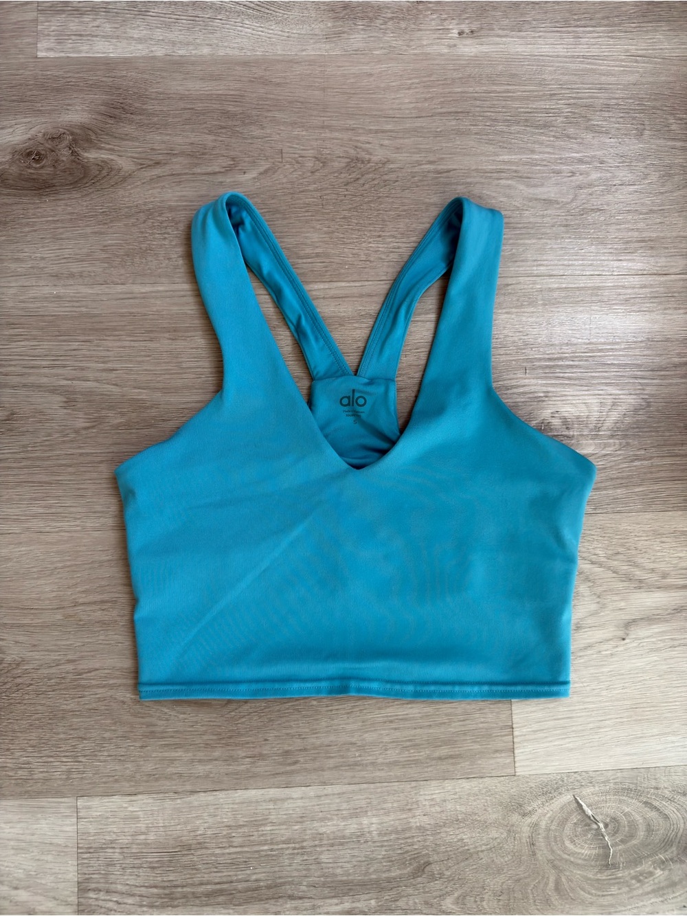 Alo Yoga Real Bra Tank Aqua Size S Racerback Activewear Top - Picture 6 of 7